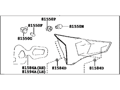 Toyota 81590-42030 Lamp Assembly, Rear, LH