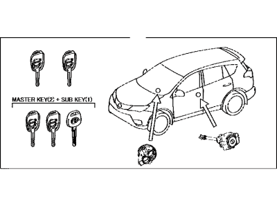 2016 Toyota RAV4 Door Lock Cylinder - 69005-0R080