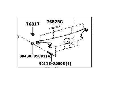 Toyota 76811-0R901 GARNISH, Back Door