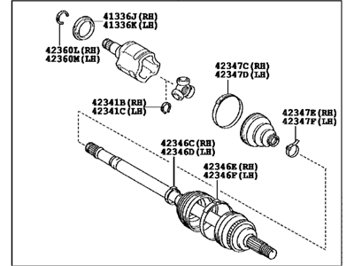 Toyota 42330-0R020 Shaft Assembly, Rear Drive, Left