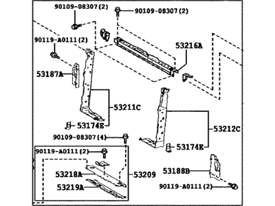 Toyota 53205-0R030 Support Sub-Assembly, Ra