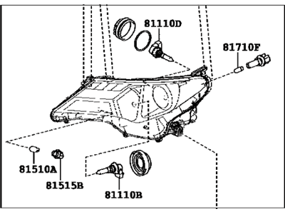 Toyota 81110-0R080 Passenger Side Headlight Assembly
