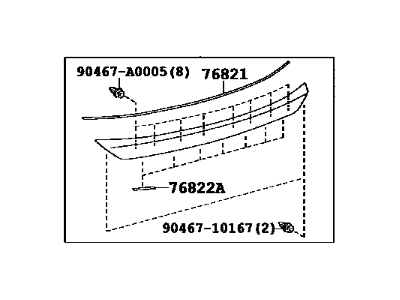 Toyota 76802-0R900 GARNISH Sub-Assembly, B Door