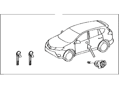 Toyota 69052-0R050 Cylinder & Key Set