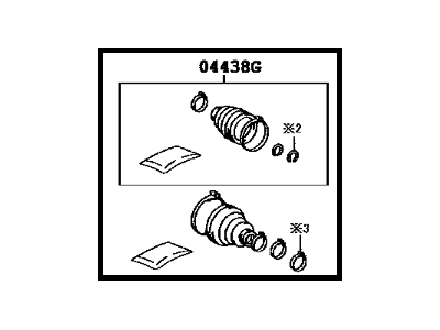 Toyota 04427-0R113 Front Cv Joint Boot Kit