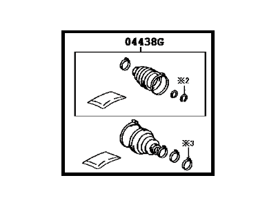 Toyota 04427-0R110 Front Cv Joint Boot Kit, In Outboard, Right