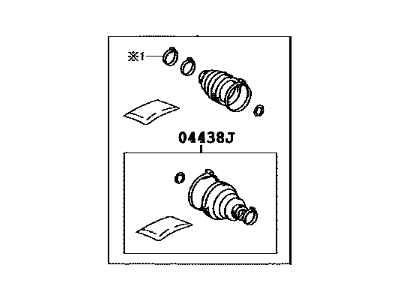 Toyota 04427-0R160 Front Cv Joint Boot Kit