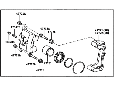 2015 Scion iQ Brake Caliper - 47730-74010