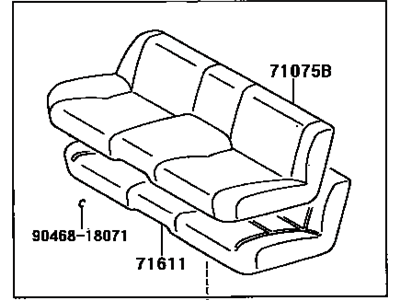 Toyota 71560-14490-A0 Cushion Assembly, Rear Seat