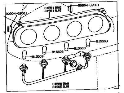 Toyota Supra Back Up Light - 81550-14670