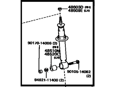 Toyota 48510-19555 Shock Absorber Assembly Front Left