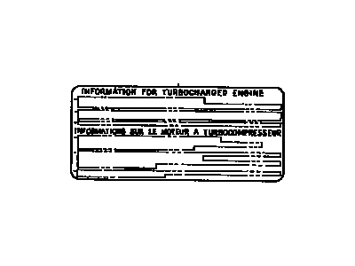 Toyota 11294-46020 Plate, Turbocharger Caution