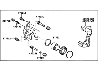 2018 Toyota Prius C Brake Caliper - 47730-52281