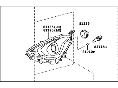 Toyota 81110-52E81 Passenger Side Headlight Assembly