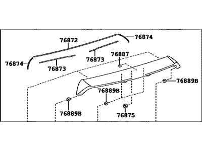 Toyota 76085-52917-B1 Spoiler Sub-Assembly, Rear