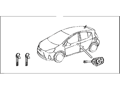 Toyota 69005-52N50 Cylinder & Key Set