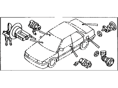 1989 Toyota Corolla Door Lock Cylinder - 69005-1A170