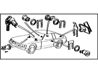 Toyota 69005-19366 Cylinder Set, Lock