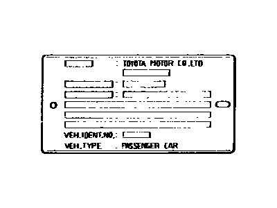 Toyota 74514-14060 Plate, Certification Regulation