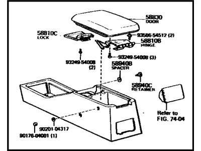 Toyota 58901-14020-04 Console Assembly, Rear