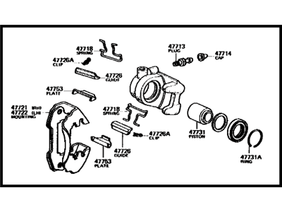 Toyota Celica Brake Caliper - 47750-14120