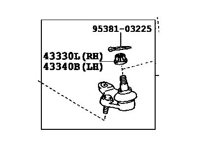 Toyota 43340-09170 Front Left Lower Suspension Ball Joint Assembly