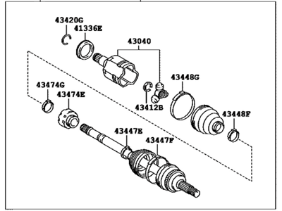 Toyota 43420-06812 Shaft Assembly, Front Drive