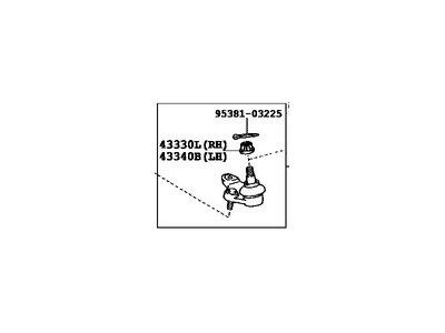 Toyota 43330-09810 Front Right Lower Suspension Ball Joint Assembly