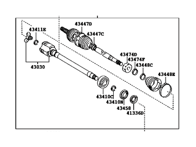 Toyota 43410-06B80 Shaft Assembly, Front Drive, Right