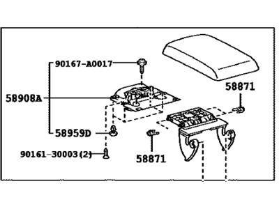 Toyota 58920-06021-B1 ARMREST Assembly, Rear Con