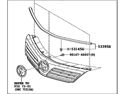 Toyota 53101-06320 Radiator Grille Sub-Assembly