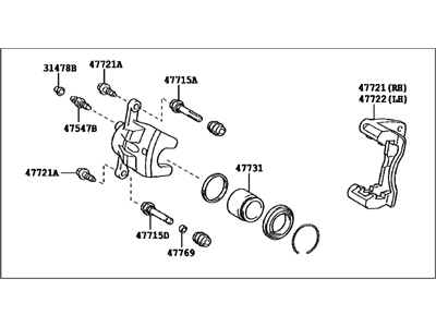 2012 Toyota Yaris Brake Caliper - 47730-52191