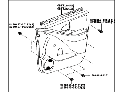 Toyota 67620-52G20-B1 Panel Assembly, Door Trim