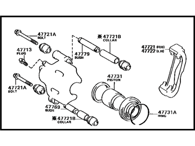 1986 Toyota MR2 Brake Caliper - 47730-12170