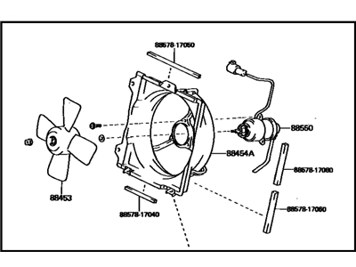 1985 Toyota MR2 Fan Motor - 88590-17010