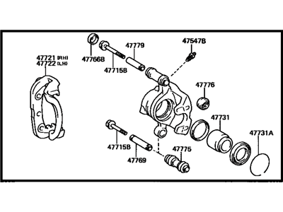 1990 Toyota Supra Brake Caliper - 47750-14230