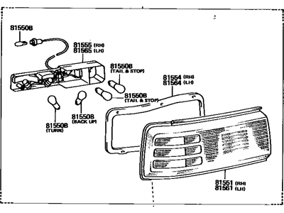 Toyota 81560-14652 Lamp Assy, Rear Combination, LH