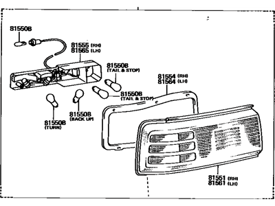 Toyota 81550-14651 Lamp Assy, Rear Combination, RH