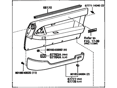 Toyota 67620-1B842-03 Board Sub-Assembly, Front Door Trim, LH