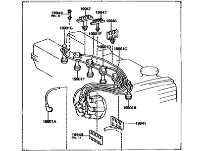 Toyota 90919-21437 Cord Set, Coil & Spark, W/Resistive