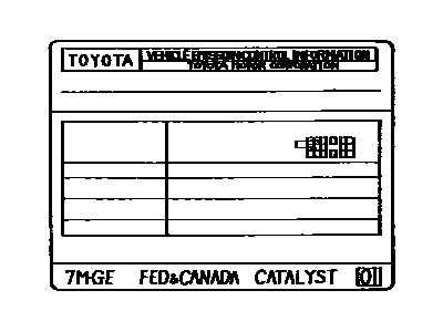 Toyota 11298-42280 Plate, Emission Control Information