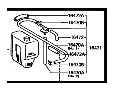 1987 Toyota Supra Coolant Reservoir - 16470-42032