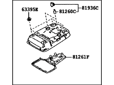 Toyota 81208-47300-B0 Lamp Sub-Assembly, Map