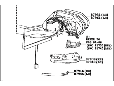 Toyota 87910-47650 Mirror Assembly, Outer R