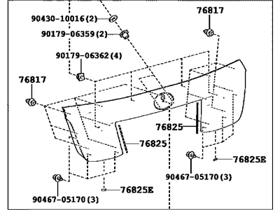 Toyota 76801-47170-A0 GARNISH Sub-Assembly Ba