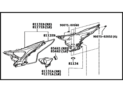 Toyota 81140-47711 Passenger Side Headlight Unit Assembly