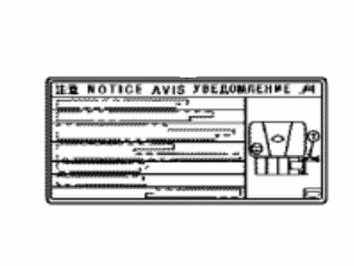 Toyota 11285-25020 Label, COOLANT SYSTE