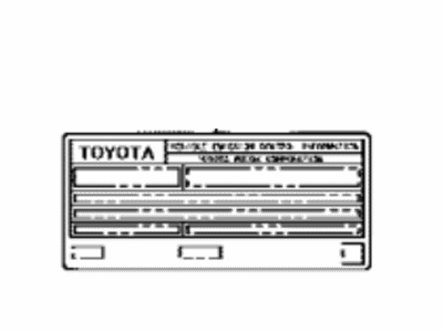 Toyota 11298-25011 Label, Emission Cont