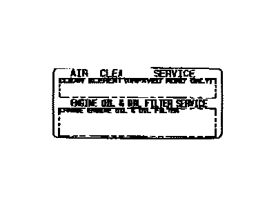 Toyota 17791-35020 Label, Maintenance Information