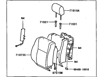 Toyota 71430-3T330-B1 Back Assembly, Front Seat, RH